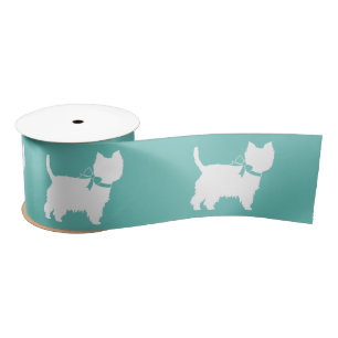 West Highland Terrier Dog Puppy Westie Satin Ribbon