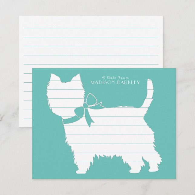 West Highland Terrier Dog Puppy Westie Thank You Card (Front/Back)