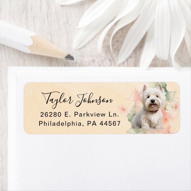West Highland Terrier Dog Return Address (Insitu)