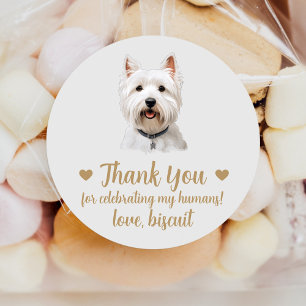 West Highland Terrier Dog Wedding Favour Stickers