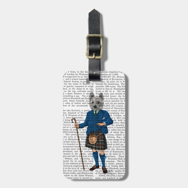 West Highland Terrier in Kilt 3 Luggage Tag (Front Vertical)