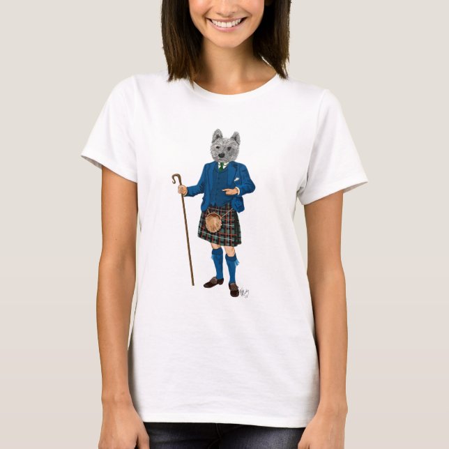 West Highland Terrier in Kilt 3 T-Shirt (Front)
