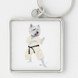 West Highland Terrier KARATE ! Key Ring