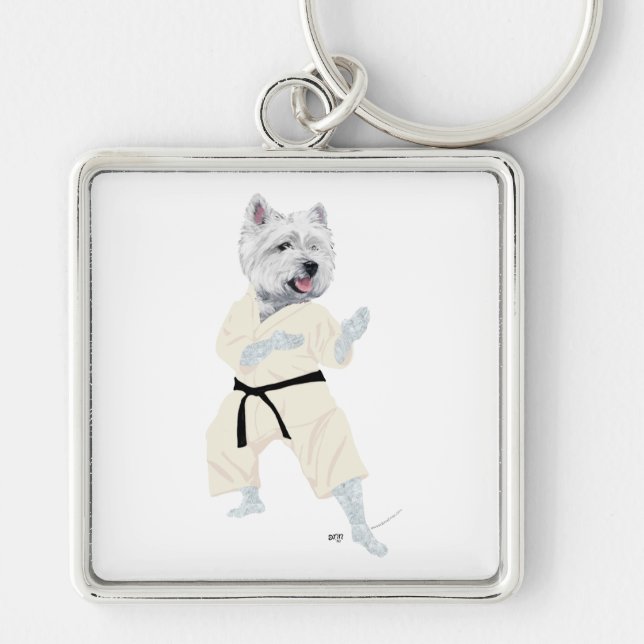 West Highland Terrier KARATE ! Key Ring (Front)