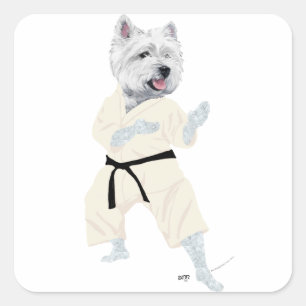 West Highland Terrier KARATE ! Square Sticker