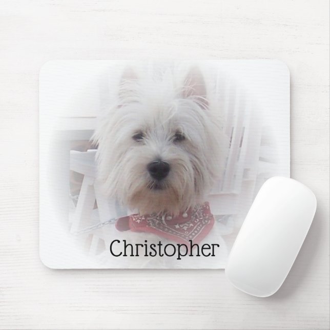 West Highland Terrier Mouse Mat (With Mouse)