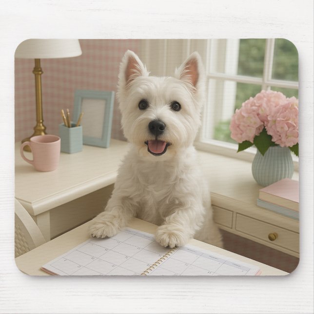 West Highland Terrier Mousepad - Working from Home (Front)