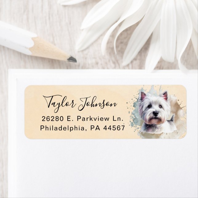 West Highland Terrier Return Address Label (Insitu)