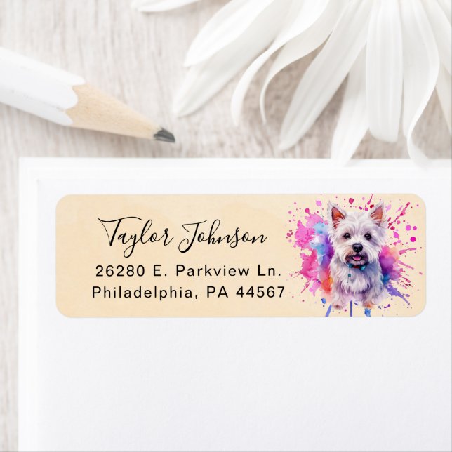 West Highland Terrier Return Address Label (Insitu)