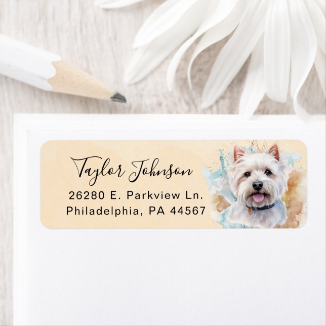 West Highland Terrier Return Address Label (Insitu)