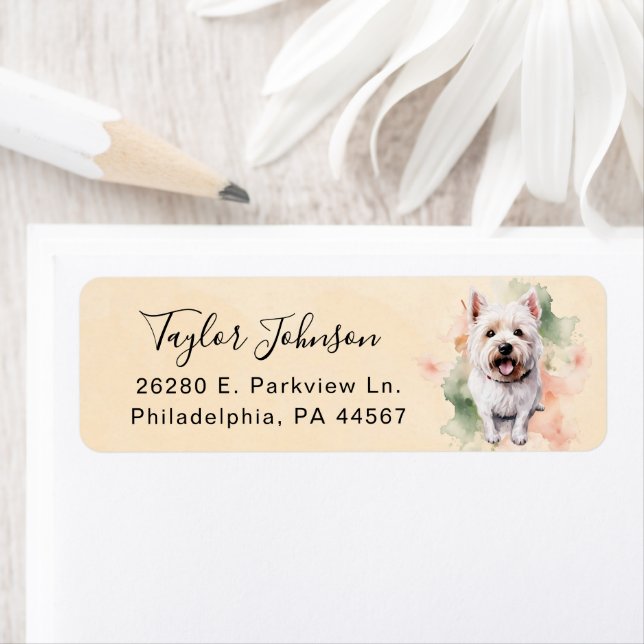 West Highland Terrier Return Address Label (Insitu)