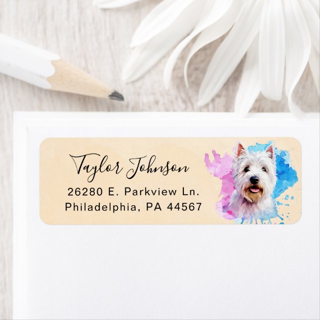 West Highland Terrier Return Address Label (Insitu)