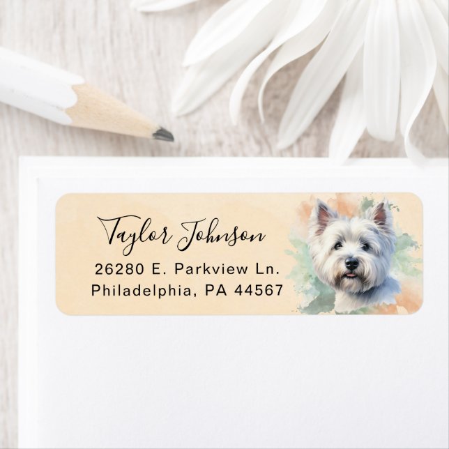 West Highland Terrier Return Address Label (Insitu)