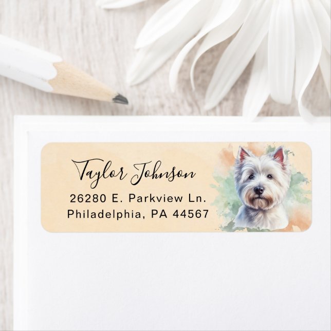 West Highland Terrier Return Address Label (Insitu)