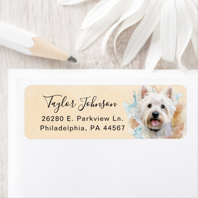 West Highland Terrier Return Address Label (Insitu)