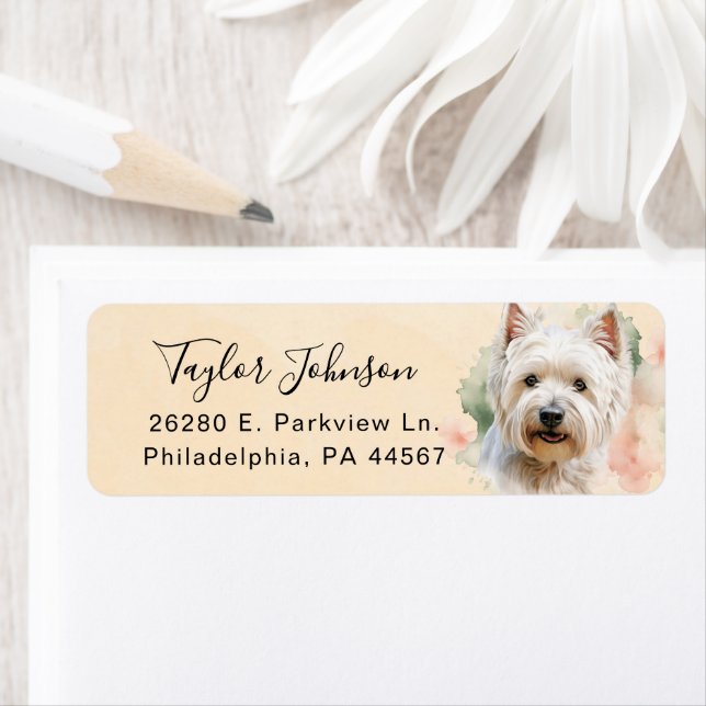 West Highland Terrier Return Address Label (Insitu)