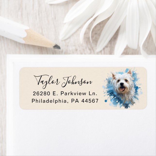 West Highland Terrier Return Address Label (Insitu)