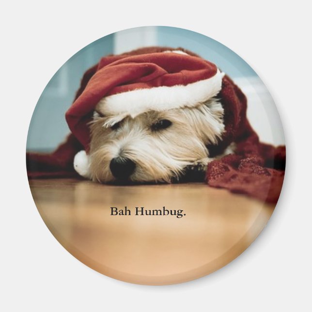 West Highland Terrier Santa Hat Christmas Westie Magnet (Front)
