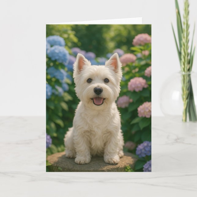 West Highland Terrier Spring Summer Greeting Card (Front)