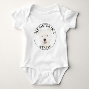 West Highland Terrier Westie Big Sister Baby Bodysuit