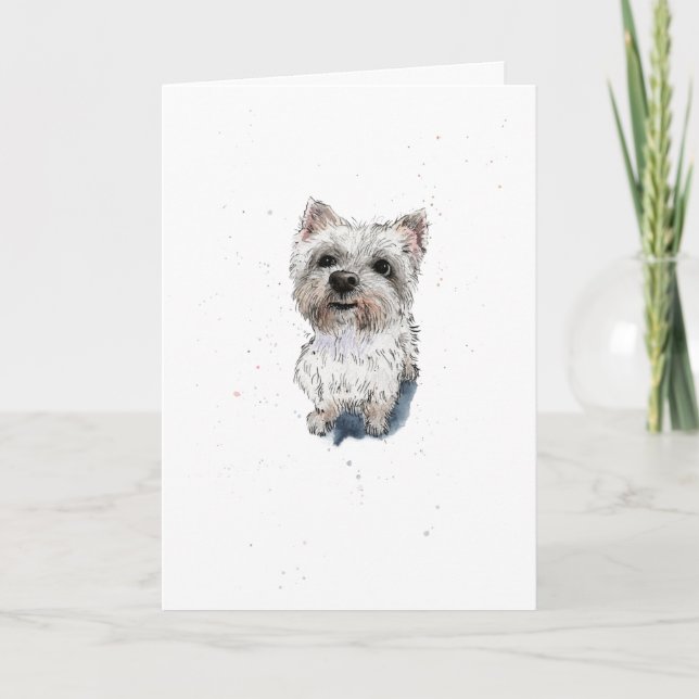 West Highland Terrier Westie cute Dog Birthday Card (Front)