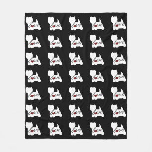 West Highland Terrier (Westie) Love Fleece Blanket
