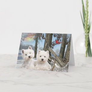 West Highland Terrier winter day Card