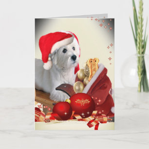 West Highland Terrier with Santa's Treats Holiday Card