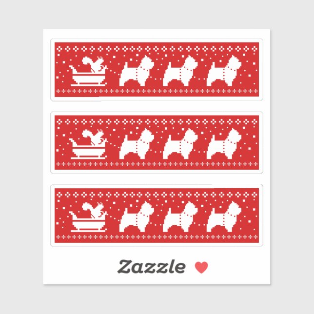 West Highland Terriers Christmas Sleigh Dogs (Sheet)