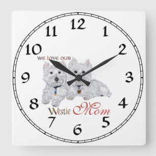 West Highland Terriers Mother's Day Square Wall Clock