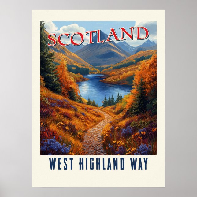 West Highland Way Scotland Vintage Hiking Travel  Poster (Front)