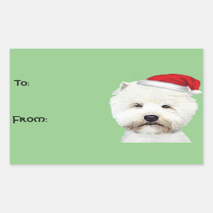 West Highland White Christmas Gift Stickers