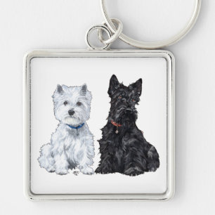 West Highland White & Scottish Terriers Key Ring