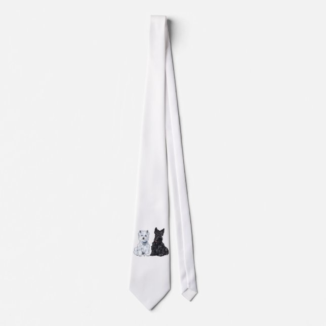 West Highland White & Scottish Terriers Tie (Front)