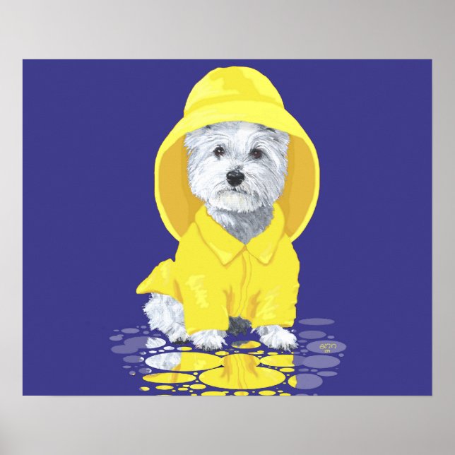 West Highland White Terrier April Showers Poster (Front)