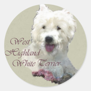 West Highland White Terrier Art Classic Round Sticker