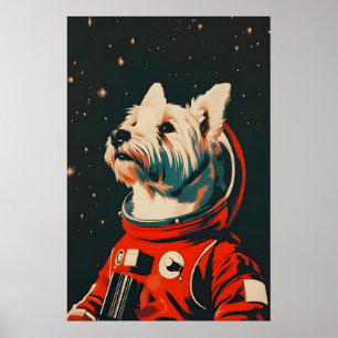 West Highland White Terrier Astronaut Poster