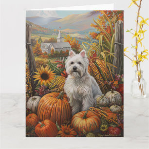 West Highland White Terrier Autumn Thanksgiving Card