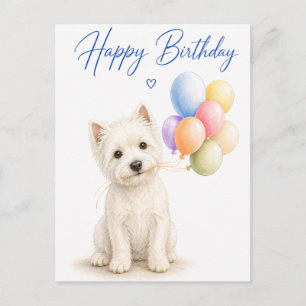 West Highland White Terrier Birthday Postcard