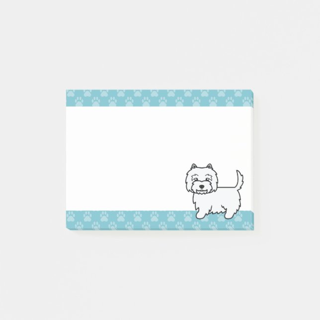 West Highland White Terrier Cartoon Dog Post-it Notes (Front)