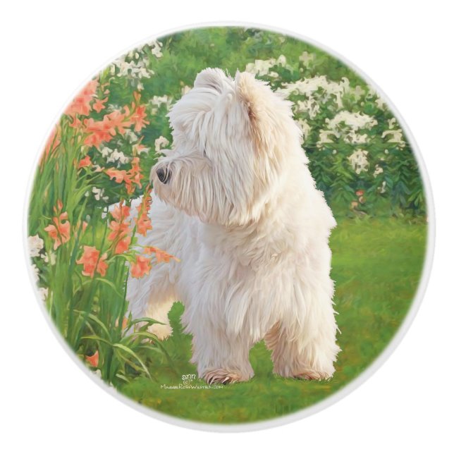 West Highland White Terrier Ceramic Knob (Front)