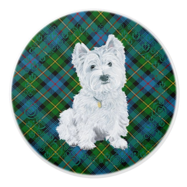 West Highland White Terrier Ceramic Knob (Front)