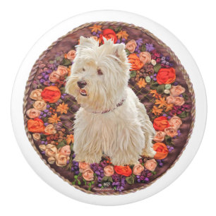 West Highland White Terrier Ceramic Knob