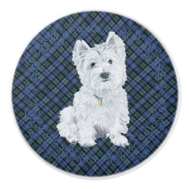 West Highland White Terrier Ceramic Knob (Front)