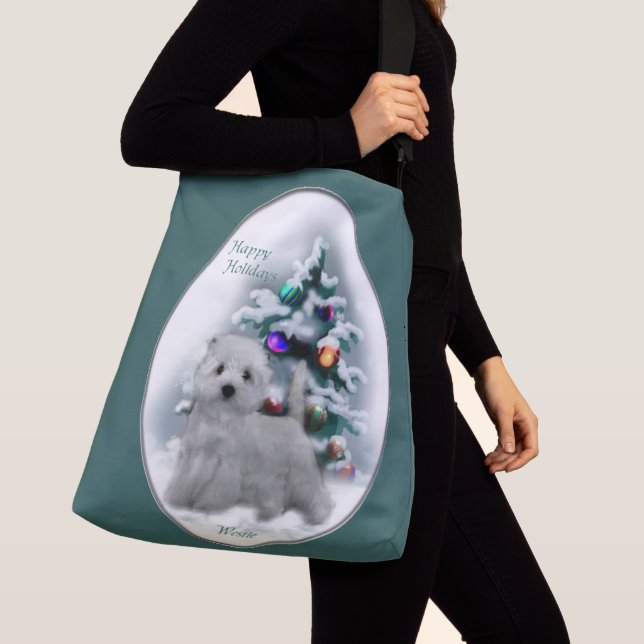West Highland White Terrier Christmas Crossbody Bag (Close Up)