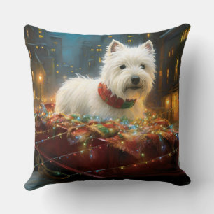 West Highland White Terrier Christmas Festive  Cushion