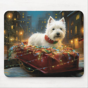 West Highland White Terrier Christmas Festive Mouse Mat