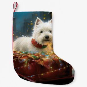 West Highland White Terrier Christmas Festive  Small Christmas Stocking