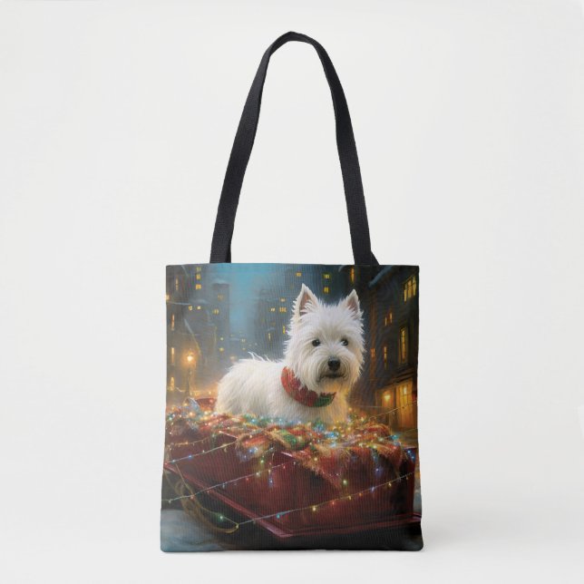 West Highland White Terrier Christmas Festive  Tote Bag (Front)