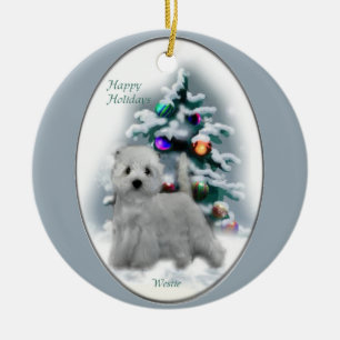 West Highland White Terrier Christmas Gifts Ceramic Tree Decoration